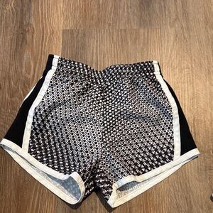 Black and White Patterned Kids Shorts
